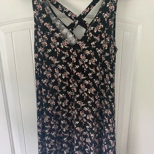 Flower pattern tank top dress